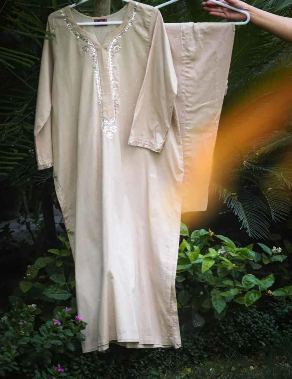 Stitched Light Stone Beige Kurta – Subtle Sophistication in Every Thread