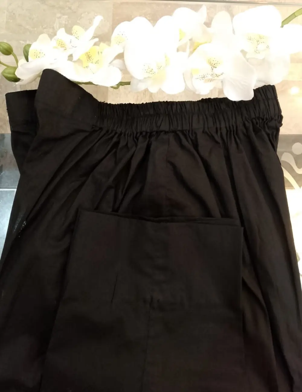Classic Black 2-Piece Suit with White Mirror Embroidery – Khush Bakht
